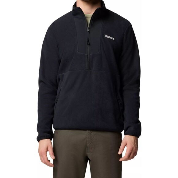 COLUMBIA MEN’S SWEATSHIRT/JACKET SEQUOIA GROVE 1/2 ZIP FLEECE BLACK SIZE SMALL - Picture 2 of 4